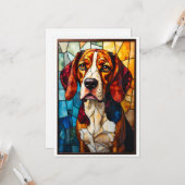 Buntglas-Stil Beagle-Hund Karte (Vorderseite/Rückseite Beispiel)