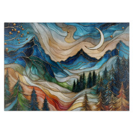 Buntglas-Stil-Berg-Schneidbrett Schneidebrett