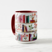 Buntglas-Stil-Blumen- Bücherregal-Tasse Tasse (Vorderseite Links)