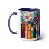 Buntglas-Stil Bücher Florale Tasse