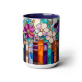 Buntglas-Stil Bücher Florale Tasse