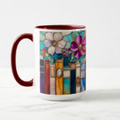 Buntglas-Stil Bücher Florale Tasse (Links)