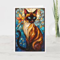 Buntglas-Stil Charmante Katze mit blauen Augen