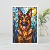 Buntglas-Stil Deutscher Schäferhund Karte (Stehend Vorderseite)