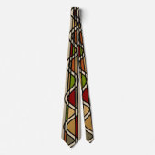 Buntglas-Stil-Krawatte mit erdigen Farbtönen Krawatte (Vorderseite)