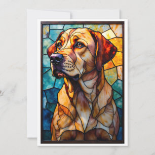 Buntglas-Stil Labrador Retriever Hund Flach Karte