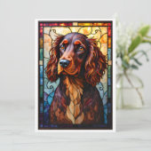 Buntglas-Stil Setter Spaniel Hund Karte (Stehend Vorderseite)