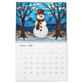 Buntglas-Stil-Weihnachtsbaum für Dezember Kalender (Jan 2027)