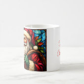 Buntglas-Stil Weihnachtsmann mit Geschenk Kaffeetasse (Mittel)