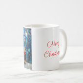Buntglas-Stil Weihnachtsmann mit Kerze  Kaffeetasse (VorderseiteRechts)