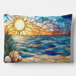 Buntglas-Strand-Sonnenuntergangs-Tasche Zubehörtasche