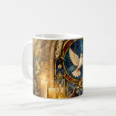 Buntglas-Tauben-Weihnachtsfenster Kaffeetasse (Vorderseite Links)