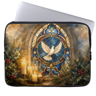 Buntglas-Tauben-Weihnachtsfenster Laptopschutzhülle