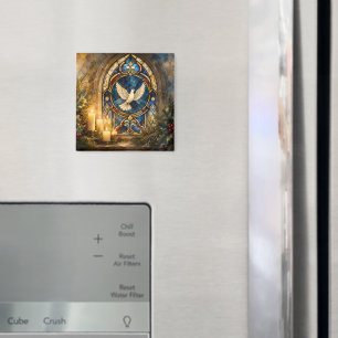 Buntglas-Tauben-Weihnachtsfenster Magnet