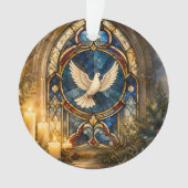 Buntglas-Tauben-Weihnachtsfenster Ornament (Vorderseite)