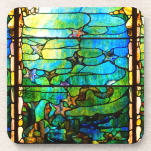Buntglas Tiffany-Fenster Seestern Meer Getränkeuntersetzer