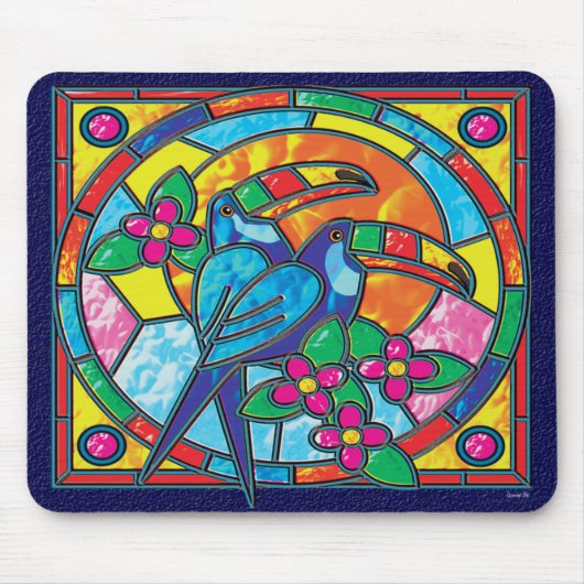 BUNTGLAS TOUCANS MOUSEPAD (Vorne)