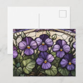 Buntglas Veilchenblumen Postkarte (Vorne/Hinten)