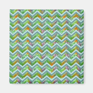 Buntglas verlaufen im Zickzack Magnet