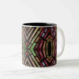 Buntglas-Vibe Buntes Juwelenmuster Zweifarbige Tasse