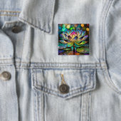 Buntglas Vibrante Lotusblume Button (Beispiel)