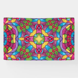 Buntglas Vintage Lila Kaleidoskop Banner