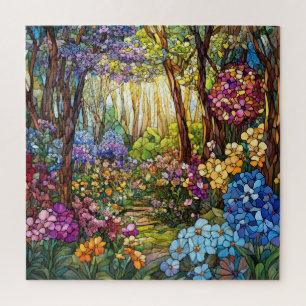 Buntglas-Wald-Puzzle Puzzle