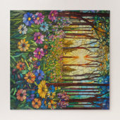 Buntglas-Wald-Puzzle Puzzle (Horizontal)