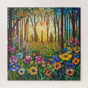 Buntglas-Wald-Puzzle Puzzle