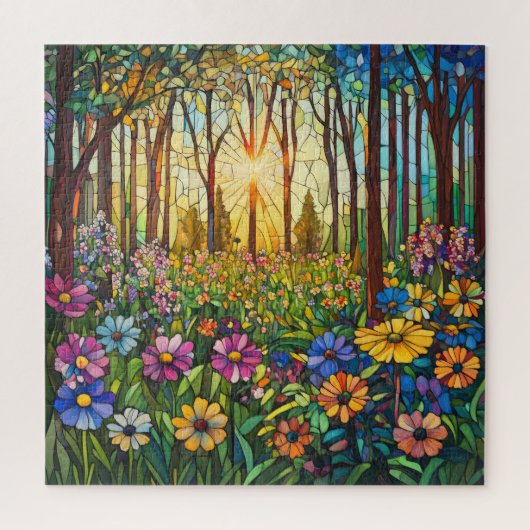 Buntglas-Wald-Puzzle Puzzle (Vertikal)