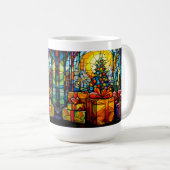 Buntglas Weihnachten Kaffeetasse (VorderseiteRechts)