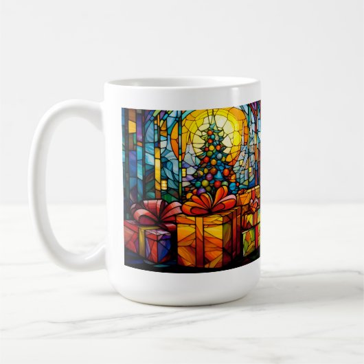Buntglas Weihnachten Kaffeetasse (Links)