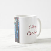 Buntglas-Weihnachtsbaum Frohe Weihnachten Kaffeetasse (VorderseiteRechts)
