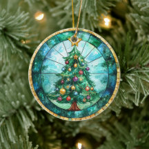 Buntglas-Weihnachtsbaum & Stern Feiertage