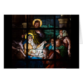 Buntglas-Weihnachtskarte