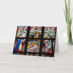 Buntglas-Weihnachtskarte Feiertagskarte