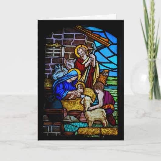 Buntglas-Weihnachtskarte Feiertagskarte (Vorderseite)