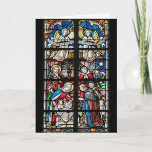 Buntglas-Weihnachtskarte Feiertagskarte