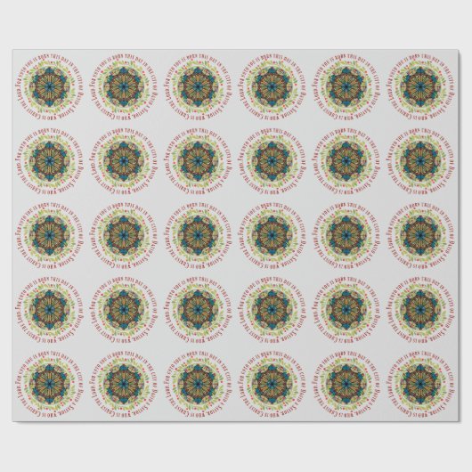 Buntglas-WeihnachtsKranzluke-2:11 Vers Geschenkpapier (Flach)