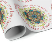 Buntglas-WeihnachtsKranzluke-2:11 Vers Geschenkpapier (Rolleneckpunkt)