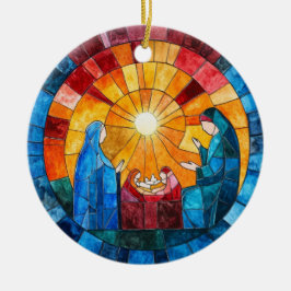 Buntglas-Weihnachtskrippe-Christmas-Schmuck Keramik Ornament
