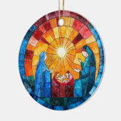 Buntglas-Weihnachtskrippe-Christmas-Schmuck Keramik Ornament (Links)