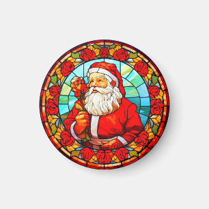 Buntglas-Weihnachtsmann-Weihnachtsbaumanhänger-676 Magnet