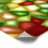 Buntglas-Weihnachtsmosaik Poster (Ecke)