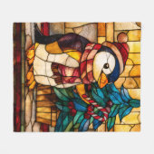 Buntglas-Weihnachtspinguin Fleecedecke (Vorderseite (Horizontal))