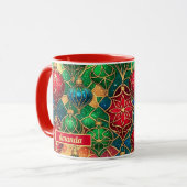 Buntglas-Weihnachtsschmuck Tasse (Vorderseite Links)