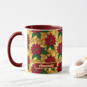 Buntglas-Weihnachtsstern Festtags-Weihnachtsbecher Tasse