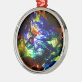 Buntglas-Weihnachtsverzierung Ornament Aus Metall (Links)