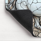 Buntglas Weißes Pferd Für Pferdeliebhaber Mousepad (Ecke)