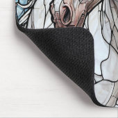 Buntglas Weißes Pferd Mousepad (Ecke)